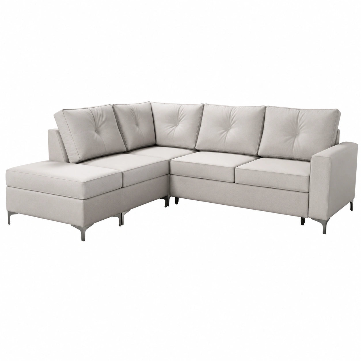 Ecksofa Paul II mit Schlaffunktion und Bettkasten, 246x216cm, Links