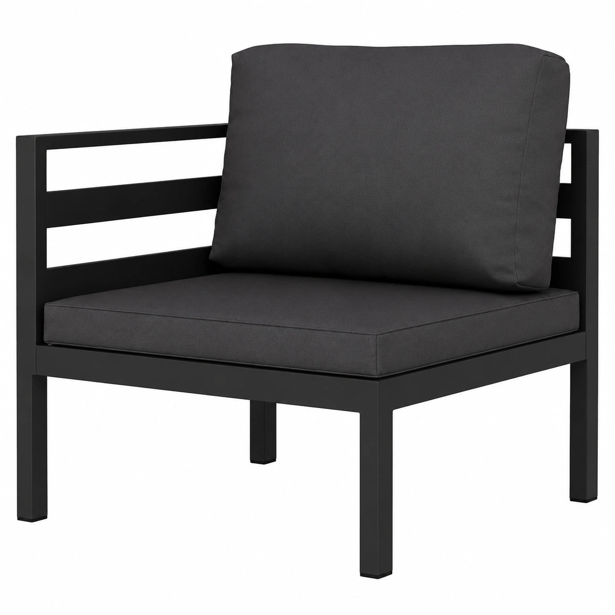 Modulares Aluminium-Ecksofa für Garten und Terrasse, Anthrazit, wetterfest, 70 x 70 x 64,5 cm