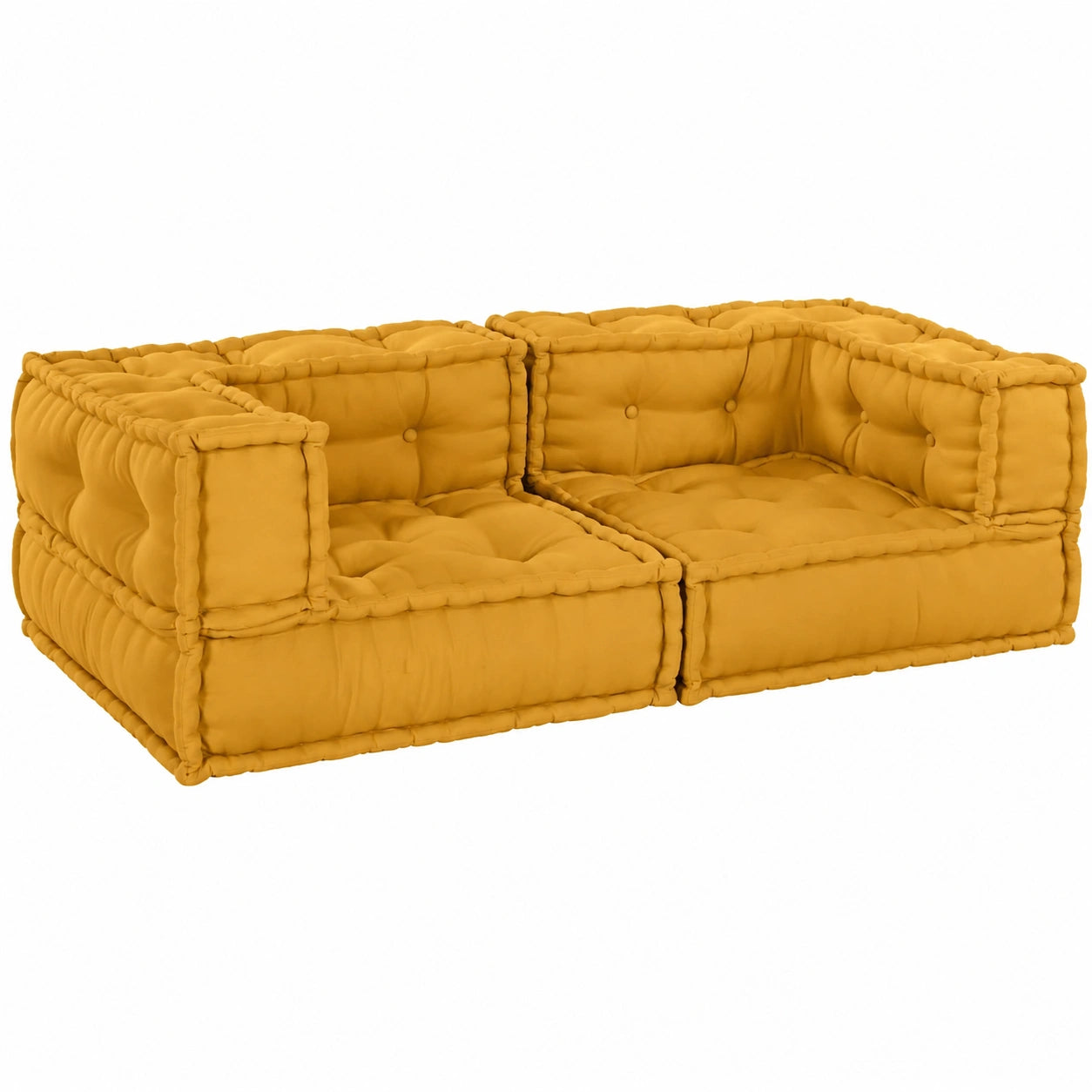 Modernes 2-Sitzer-Modulsofa Gelb aus Stoff für Wohnzimmer und Büro