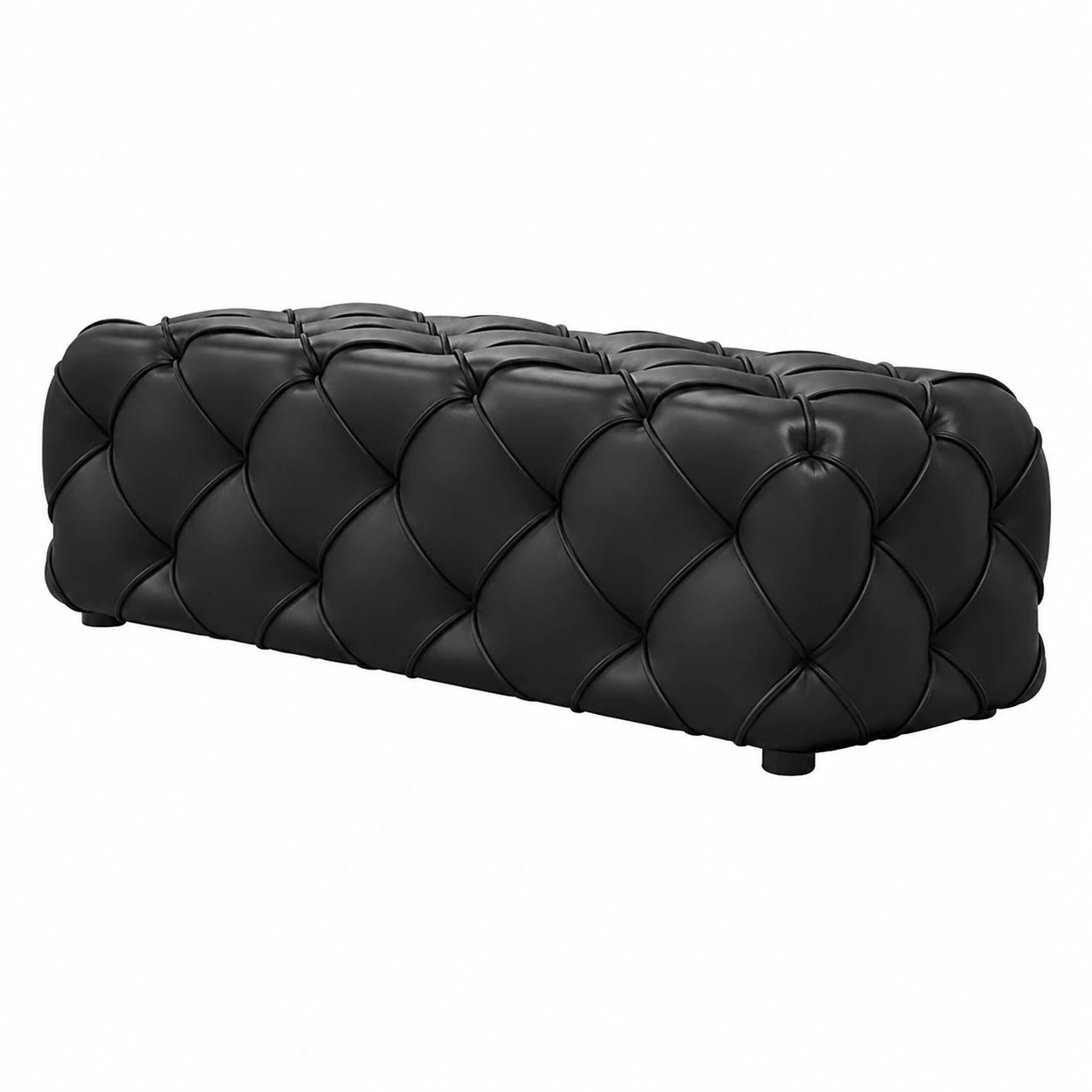 Elegantes Ledersofa für Wohn- und Schlafzimmer, große Bank mit Holzakzenten, perfekte Ergänzung für Ihr Zuhause
