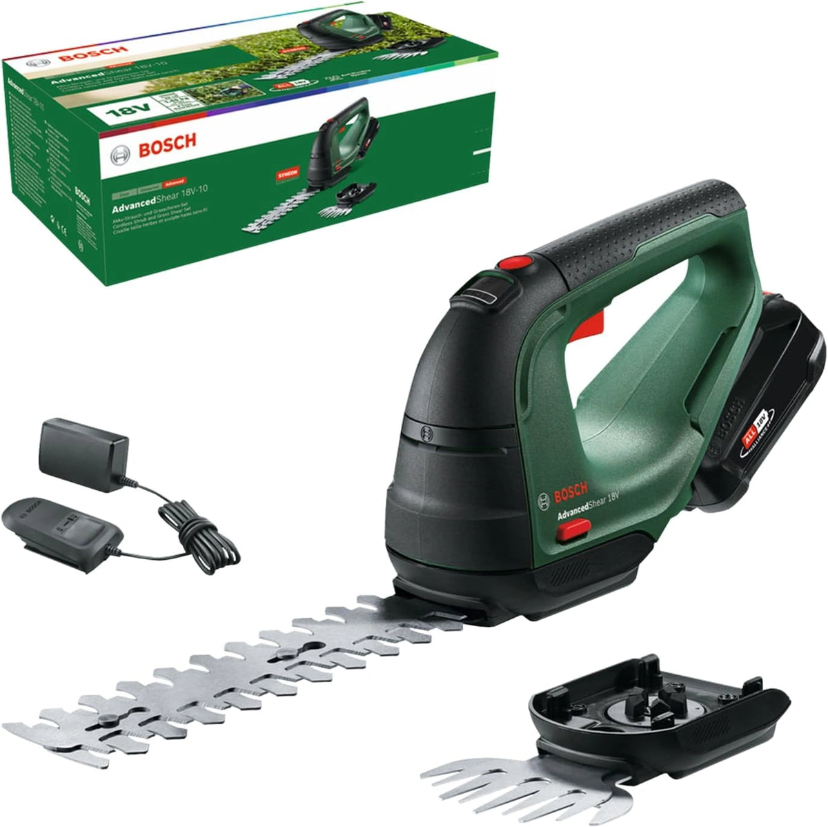 Akumulator Nożyce, 2,0 Ah, 18 V, do 85 m², kolor zielony i szary