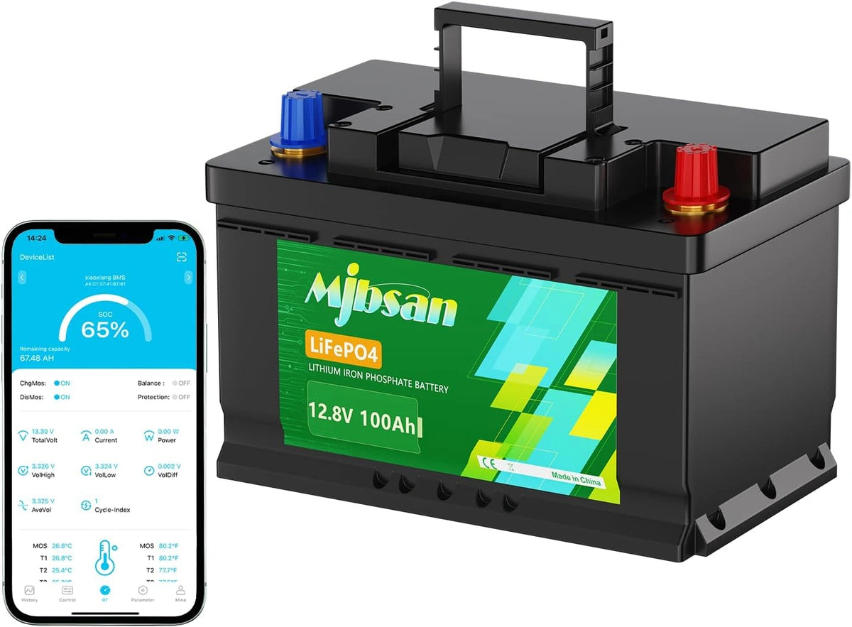 Akumulator Mjbsan, 100 Ah, 12 V, kolor szary
