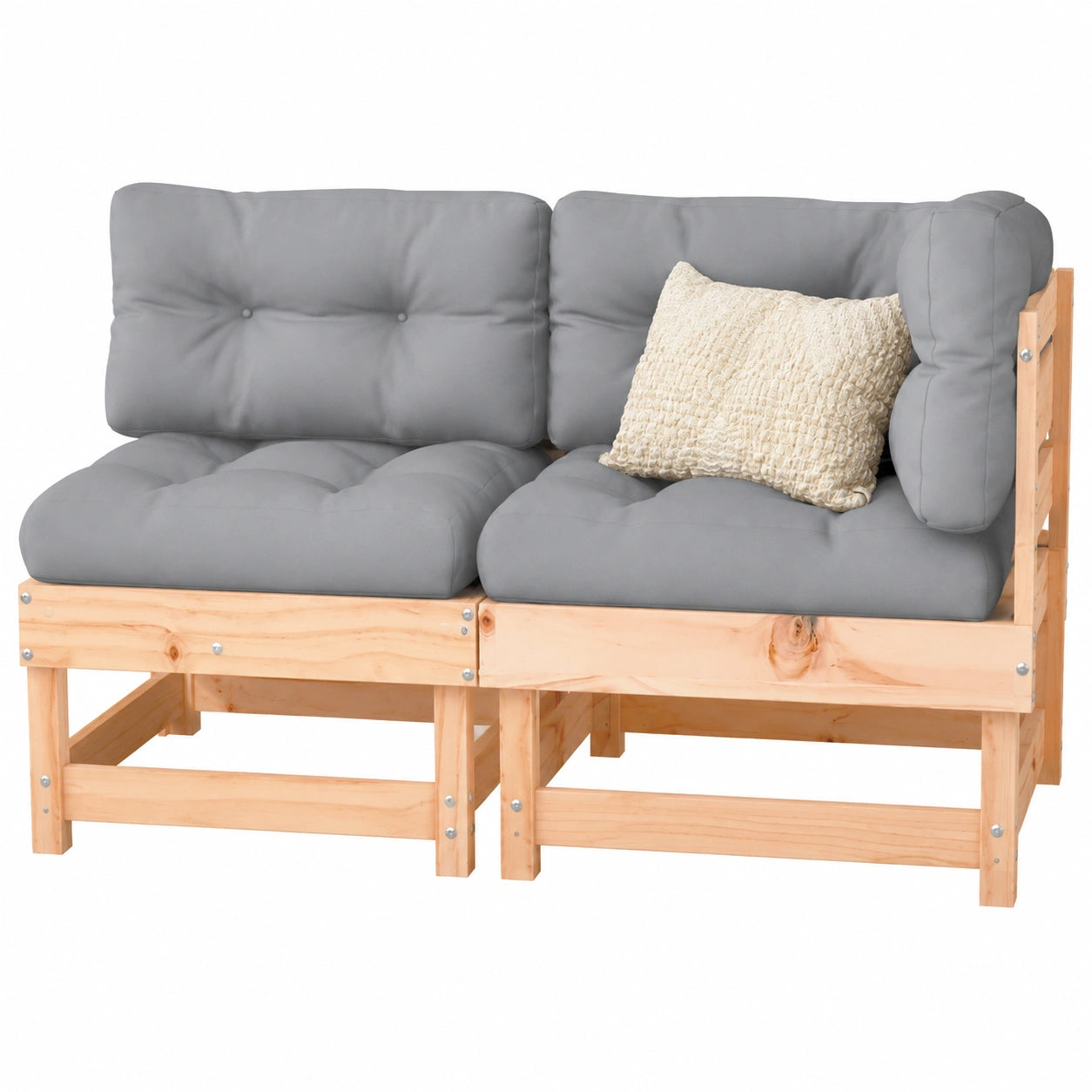 Modulares Gartensofa aus Douglasienholz, witterungsbeständig für Terrasse und Balkon
