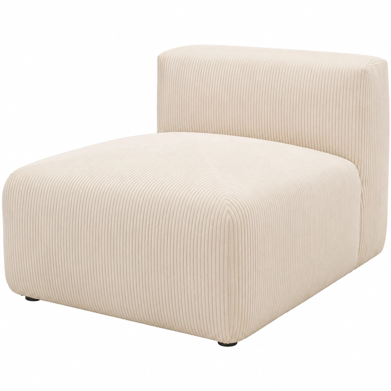 DOMO. Malia Sessel, Cord-Modulsofa, Polsterhocker mit Rückenlehne, kombinierbares Einzelmodul, 85 x 108 x 69 cm, beige