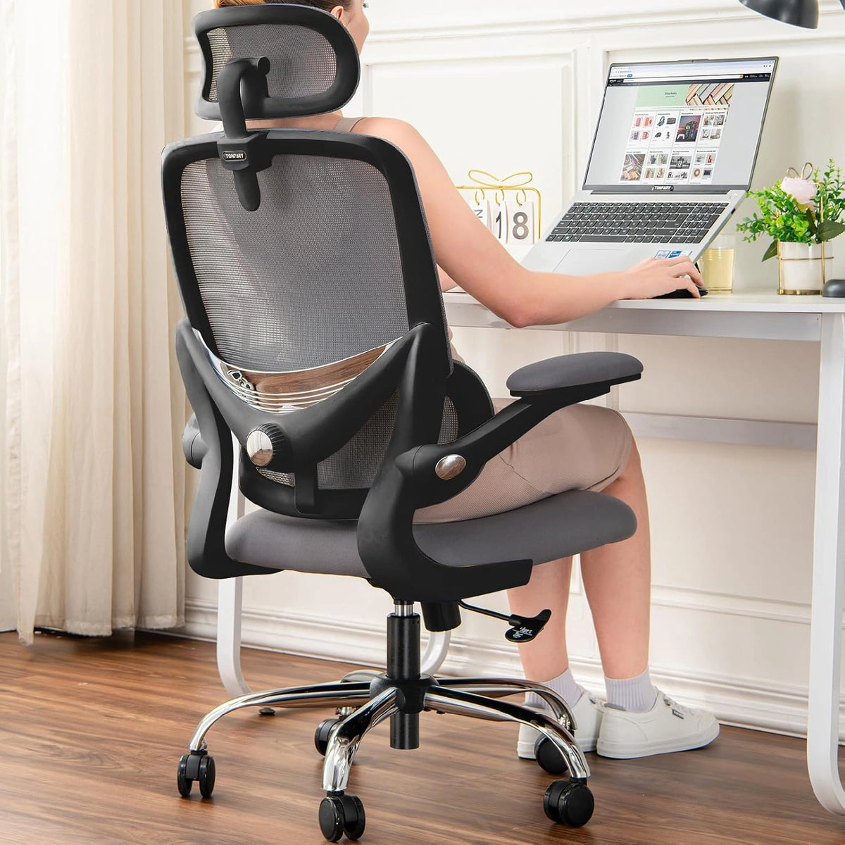 Fotel Ergonomiczny, kolor czarny i szary