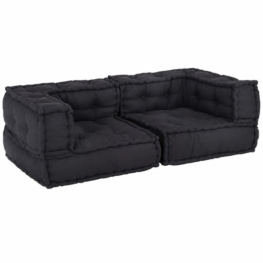 Modulares 2-Sitzer Stoffsofa in Anthrazit, 140x70x36 cm