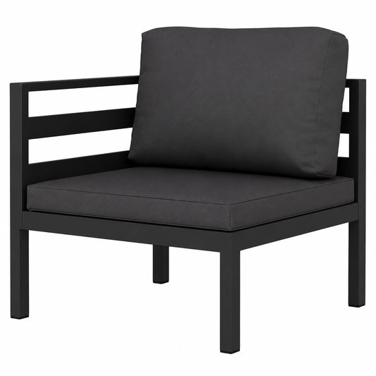 Modulares Aluminium-Ecksofa für Garten und Terrasse, Anthrazit, wetterfest, 70 x 70 x 64,5 cm