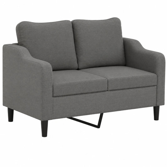 Modernes 2-Sitzer Sofa in Dunkelgrau mit Metallrahmen, Bequemes und Langlebiges Polstersofa für Wohnzimmer