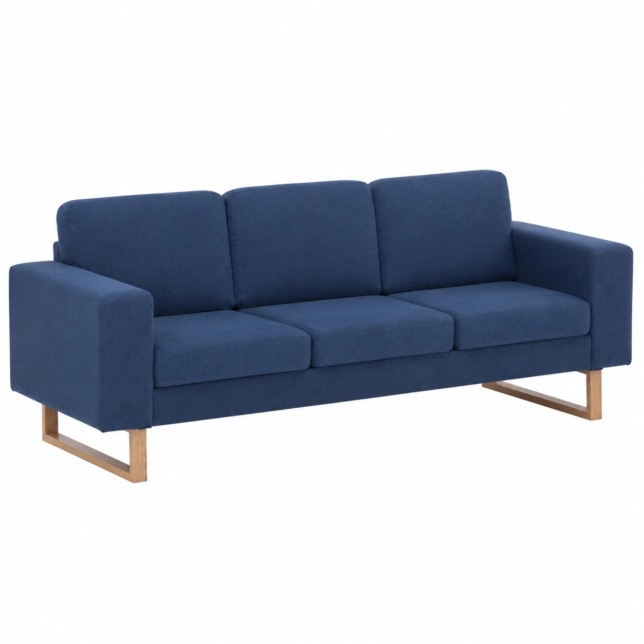 Modernes 3-Sitzer Sofa aus Stoff in Blau für Wohnzimmer