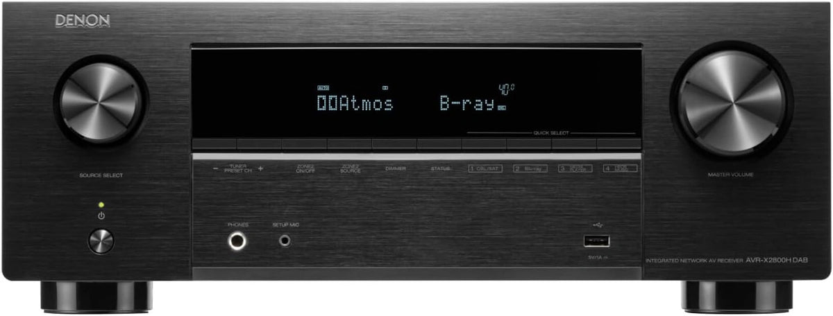 Amplituner Denon AVR-X2800H, 150 W, kolor czarny
