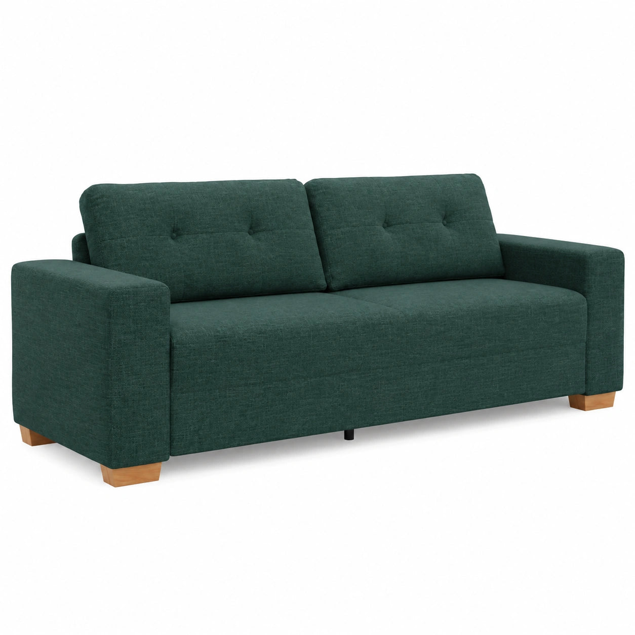 Modernes 3-Sitzer-Sofa aus Stoff in Dunkelgrün, 180 cm