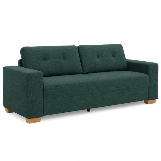 Modernes 3-Sitzer-Sofa aus Stoff in Dunkelgrün, 180 cm