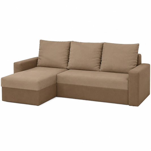 All4All Ecksofa Roma mit Schlaffunktion, L-Form, Couch mit Bettkasten und Ottomane, Modernes Polstersofa