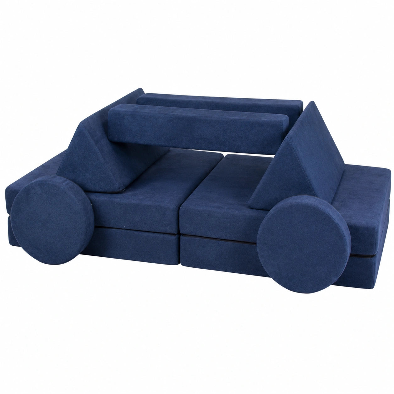 Kinderfreundliches Modulares Sofa-Set in Dunkelblau für Spiel und Familie