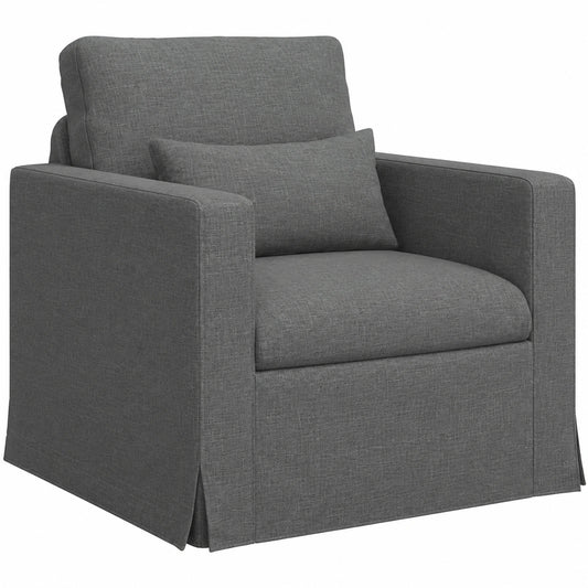 Modulares Sofa Dunkelgrau - Modernes Design mit Metallrahmen und Holzarmlehnen