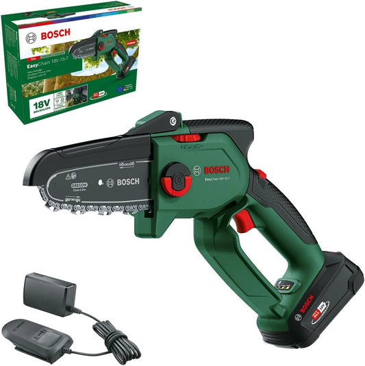 Pilarka łańcuchowa Bosch, 2,5 Ah, 18 V, kolor zielony i szary