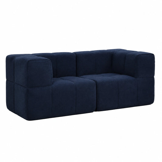 2-teiliges modulares Sofa-Set in Blau, aus Schaumstoff, montagefrei, kompakt geliefert, hergestellt in der EU