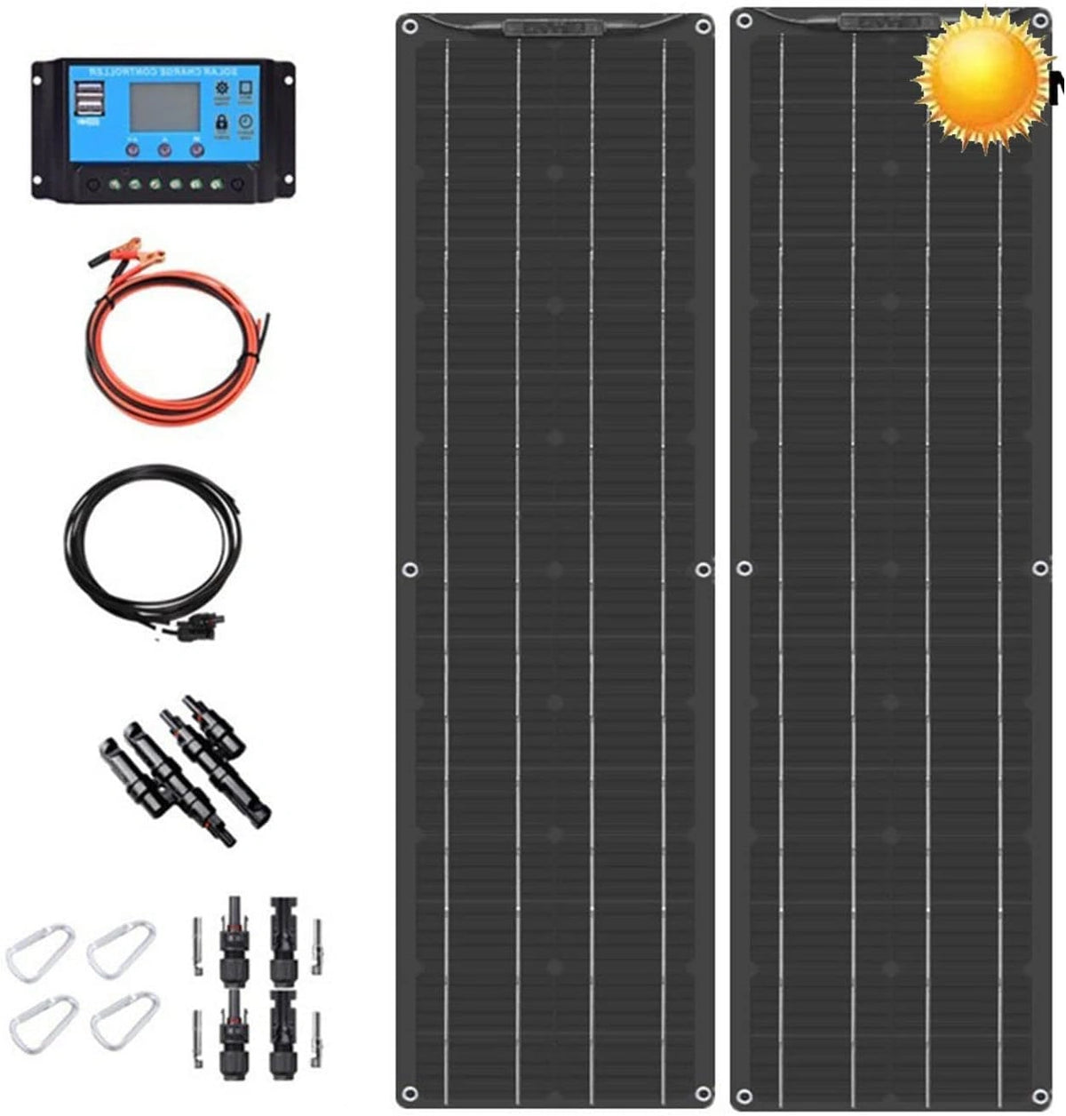Panel fotowoltaiczny Paneli, 300 W, 12 V, kolor szary