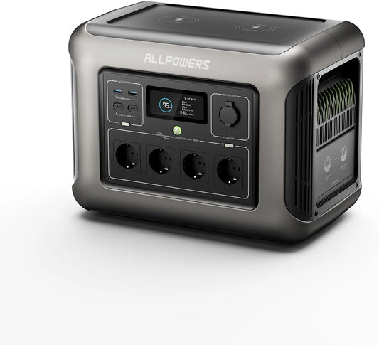 Stacja zasilania ALLPOWERS R1500, 1800 W, 1152 Wh, 230 V, kolor szary