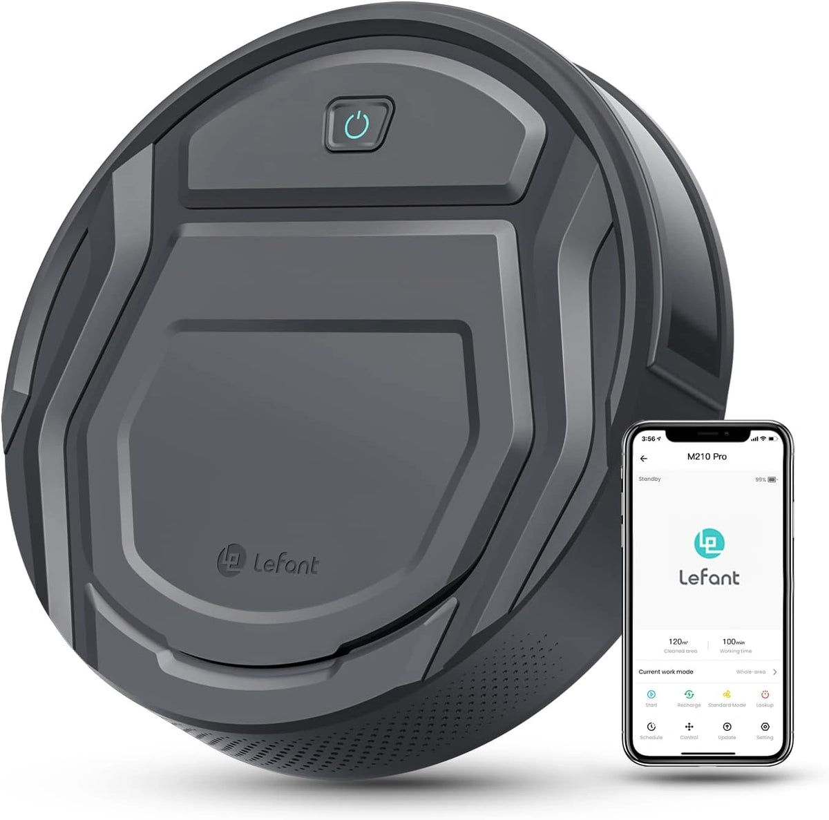 Robot sprzątający Lefant, Wi-Fi, kolor szary