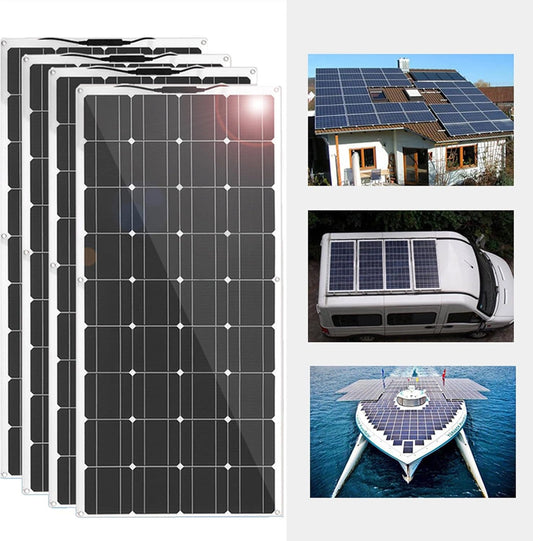 Panel fotowoltaiczny GSHAOBEN, 800 W, 12 V, kolor czarny