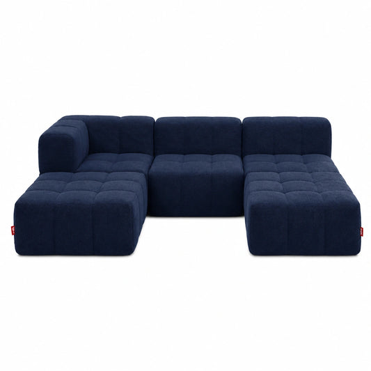 5-teiliges modulares Sofa-Set in Blau, schaumstoffgepolstert, ohne Montage, europäische Herstellung