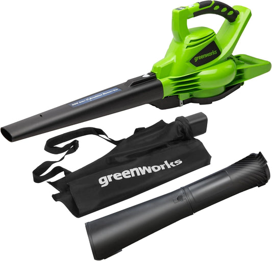 Dmuchawa do liści Greenworks GD40BV, 45 l, 40 V, kolor szary i czarny