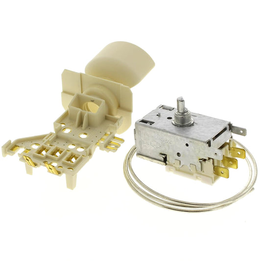 Lodówko-zamrażarka Thermostat 315358-47884, do przechowywania żywności, kolor beżowy i szary
