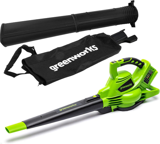 Dmuchawa do liści Greenworks GD24X2BV, 45 l, 24 V, kolor czarny i szary