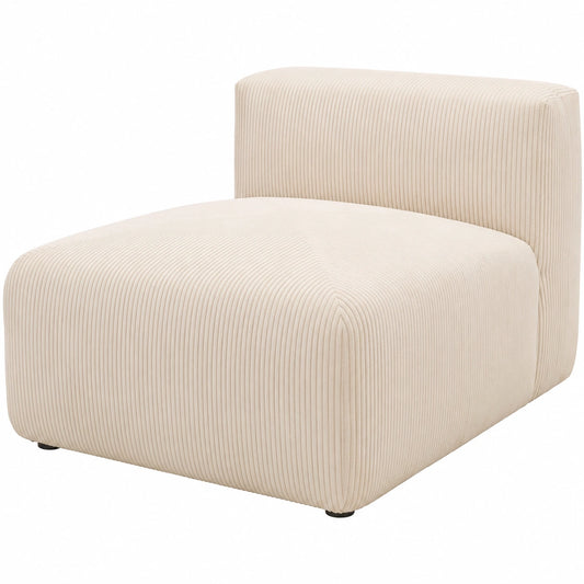 DOMO. Malia Sessel, Cord-Modulsofa, Polsterhocker mit Rückenlehne, kombinierbares Einzelmodul, 85 x 108 x 69 cm, beige