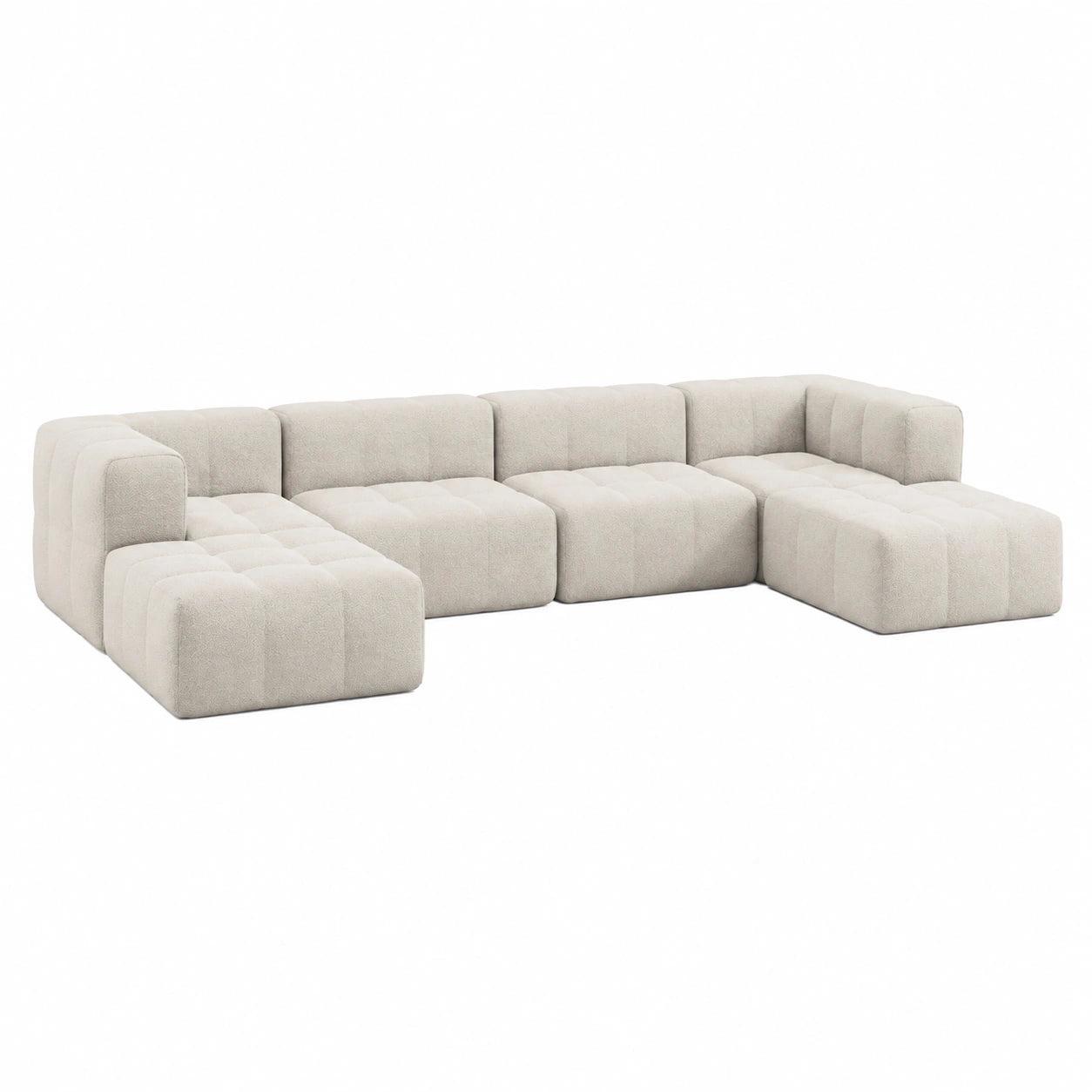 6-teiliges Modularsofa aus Schaumstoff in Beige, ohne Montage, EU-Herstellung