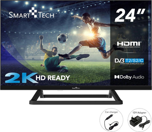 Telewizor Smart TV 24, 12 V, kolor niebieski i czarny